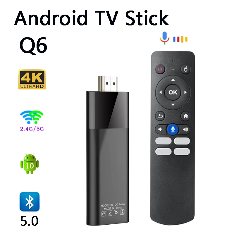 Dispositivo de TV inteligente Q6, decodificador con WiFi, 4G, 5G, Allwinner H313, cuatro núcleos, HDMI, BT5.0, reproductor multimedia, 4K, PK DQ03