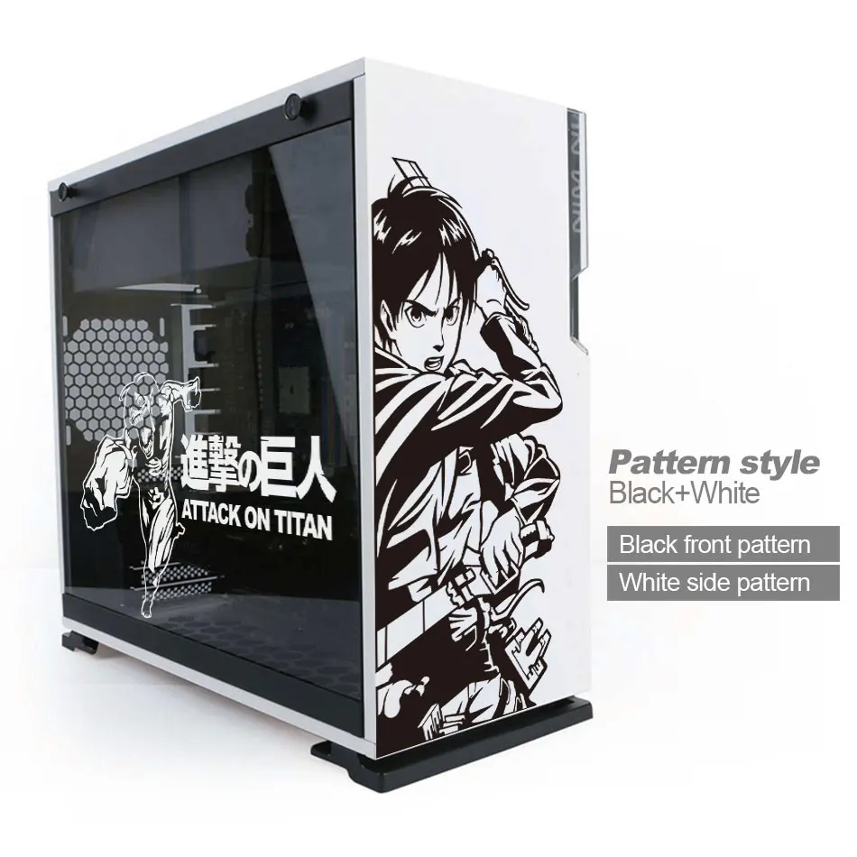 Levi Ackerman-pegatinas de Anime para funda de PC, calcomanías de vinilo de decoración de dibujos animados personalizados, piel de chasis de computadora Atx, impermeable - imagen 5