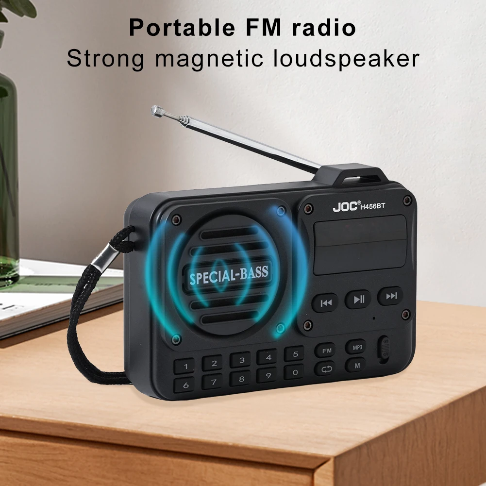 Radio FM digital Grabadora de radio portátil de alta sensibilidad BT 5.4 Radio Altavoz Receptor Alarma con pantalla LED para personas mayores - imagen 2