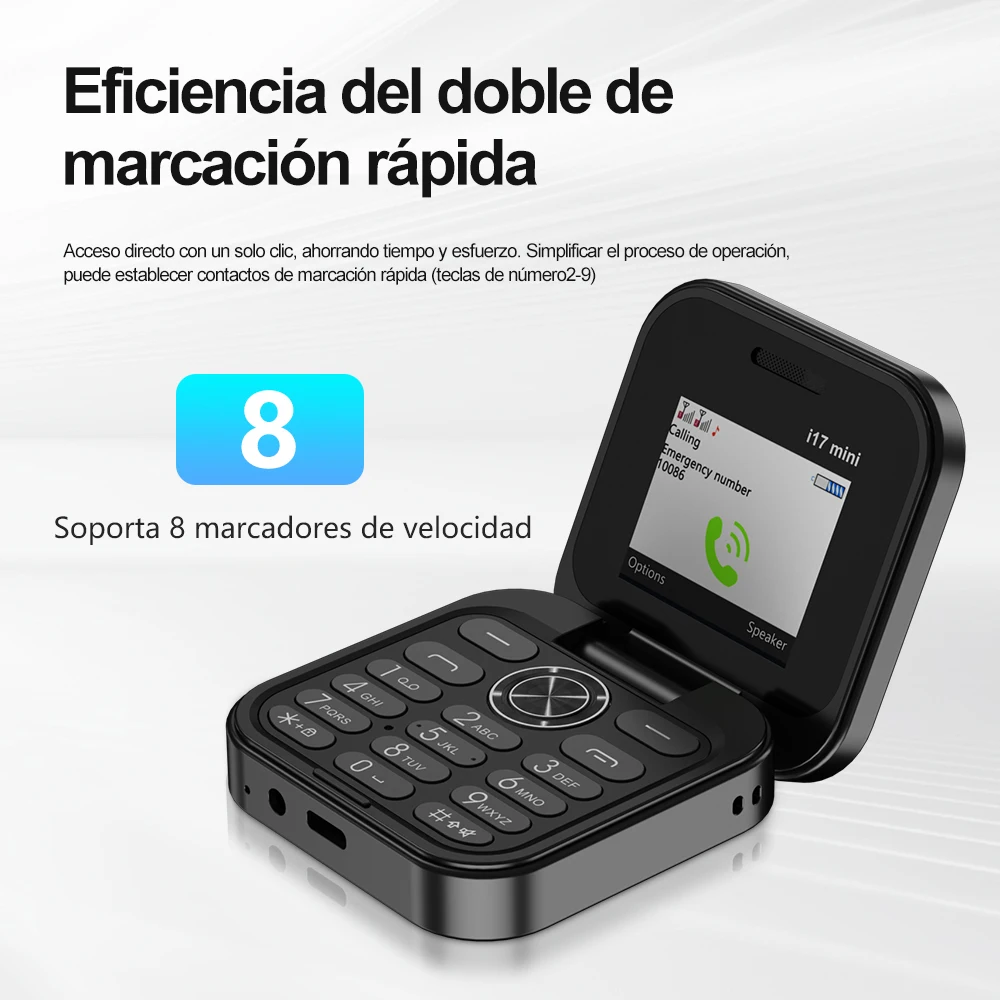 SERVO i17 MINI teléfono móvil plegable 2 tarjeta SIM marcación rápida Magic Vioce Radio FM linterna 2G GSM pequeño botón cuadrado teléfonos móviles - imagen 2