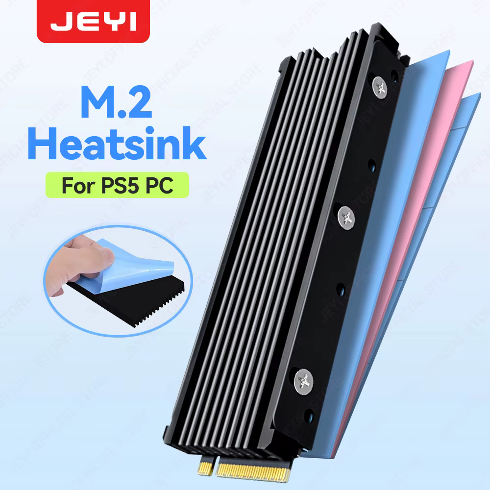 Disipador Térmico JEYI M.2 2280 – Doble Cara con Almohadillas de Silicona para PS5/PC