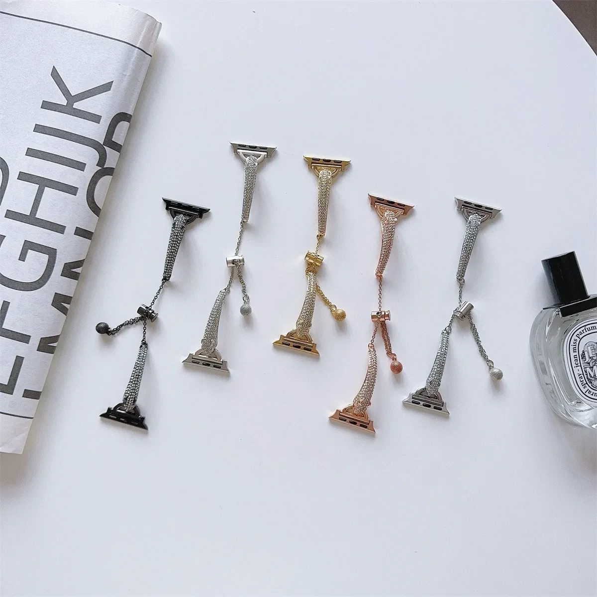 Correa de reloj de joyería para Apple Watch Ultra3/2 SE3/4/5/6 Series 11/10/9/8/7/6, pulsera de moda, correa de reloj 42/44/45/46/49mm 40/41mm