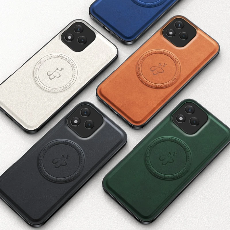 Funda magnética de carga inalámbrica de cuero PU para Honor 400 Lite 400 Pro 5G, funda protectora trasera dura - imagen 2