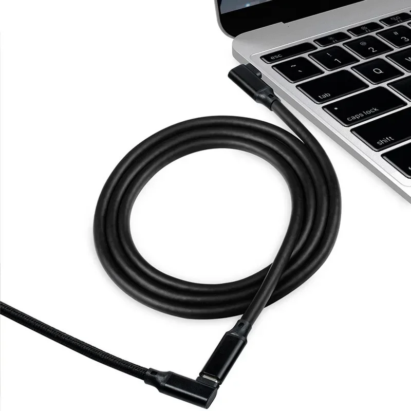 Cable curvo USB 3,1 tipo C macho a macho, 5M, PD 5A, 4K @ 60Hz, 10gbps, USB-C Gen 2, para Macbook Pro, Nintendo Oculus Quest 1, 2 VR - imagen 3