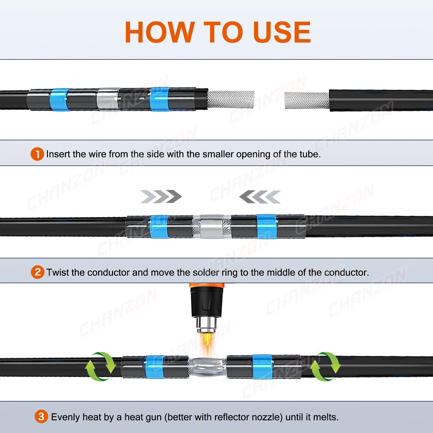 Kit de conectores de cable de sellado de soldadura aislado, terminales de junta de empalme eléctrico estañado automotriz de grado marino resistente al agua, 65/158 Uds. - imagen 4