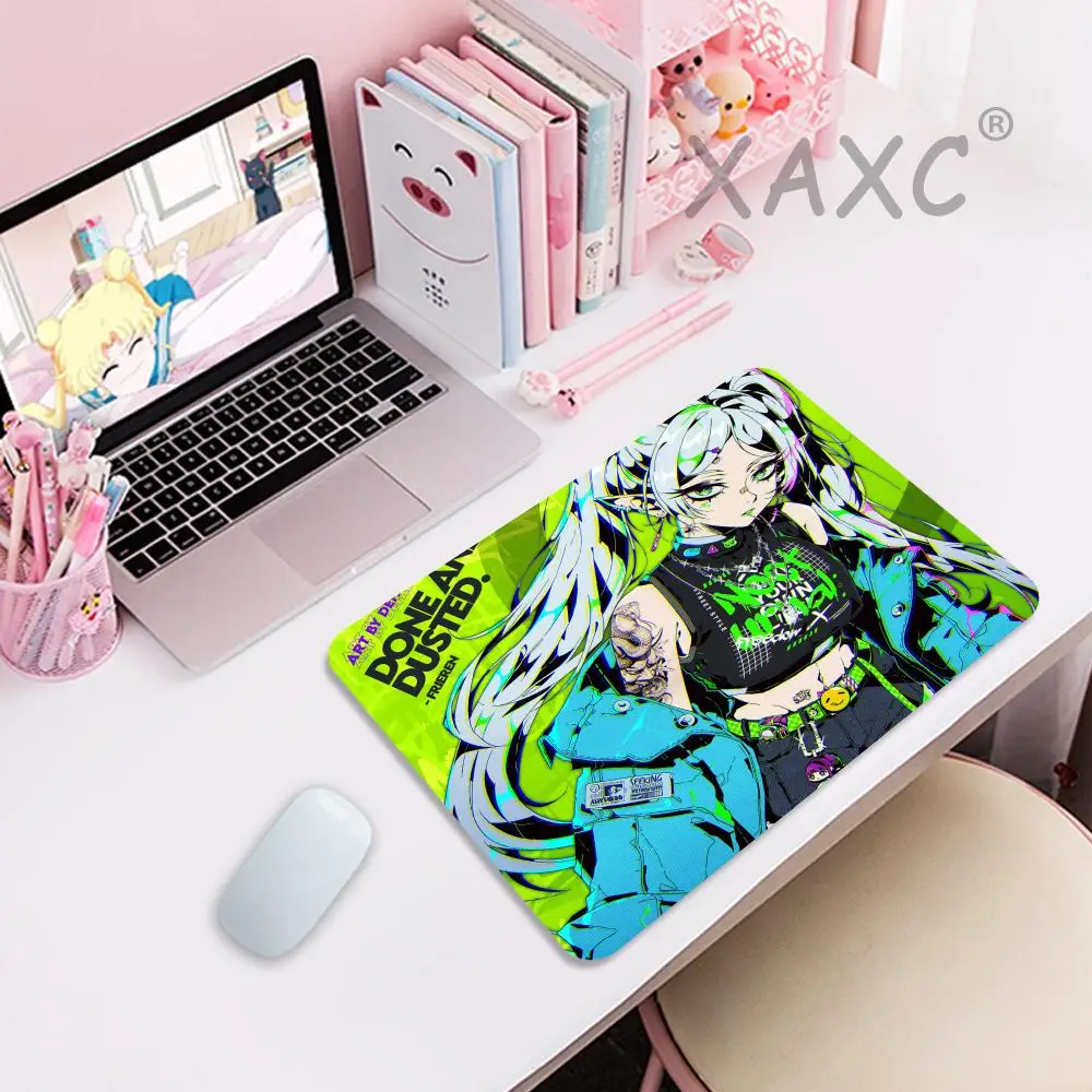 Alfombrilla de ratón pequeña LockEdge de Anime Vermeil en oro para jugadores, alfombrilla de escritorio para ordenador, goma antideslizante Rectangular, 1 ud.