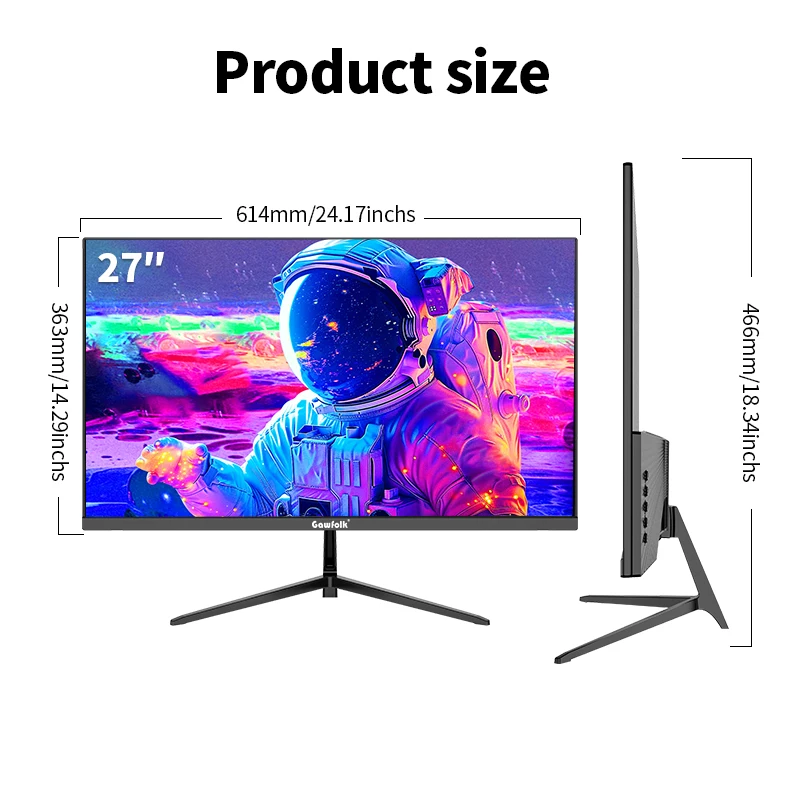 Gawfolk 27 pulgadas, 4K (3840 x 2160), IPS, 4 ms, 60 Hz, 2X HDMI 2.0 y DisplayPort 1.4, sincronización adpitiva, HDR400, VESA 100 x 100 mm - imagen 4