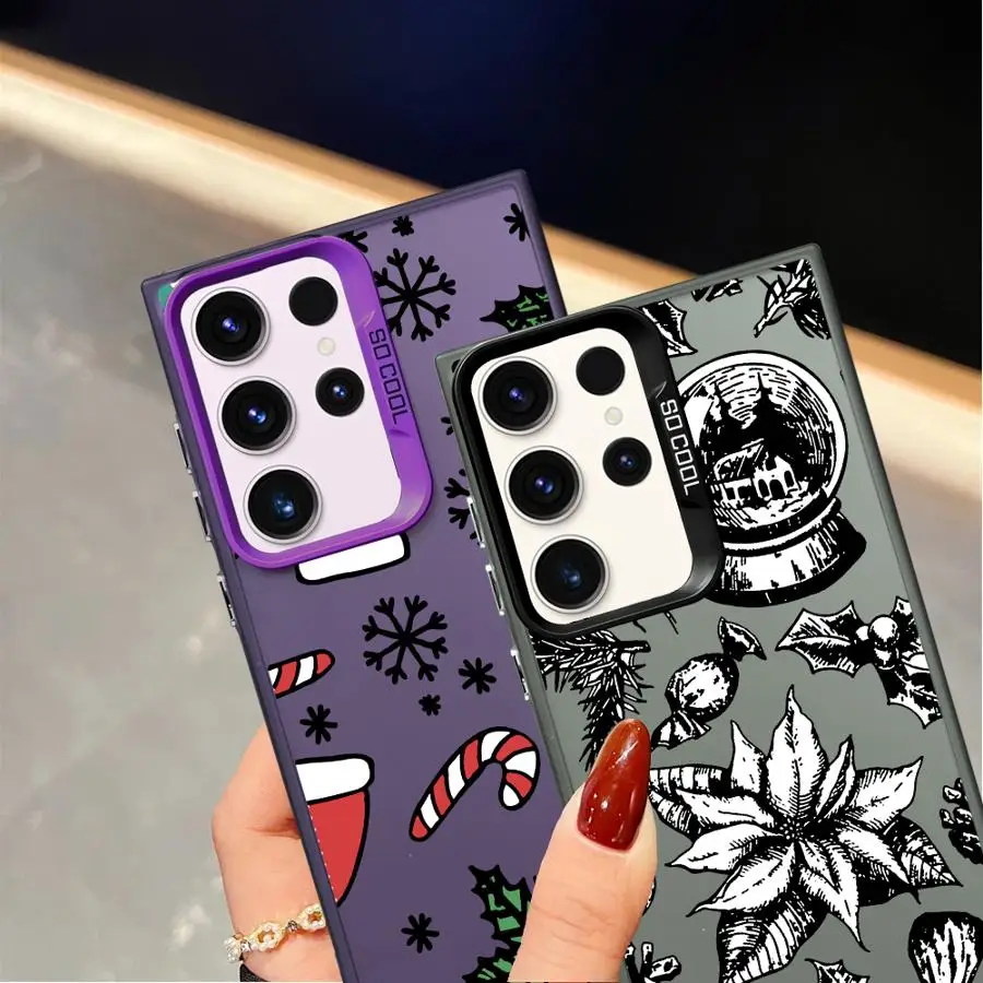 Funda trasera de teléfono Feliz Navidad para Samsung Galaxy S21 S20 Plus S25 S24 FE S22 S23 S23 Note 20 Ultra - imagen 3