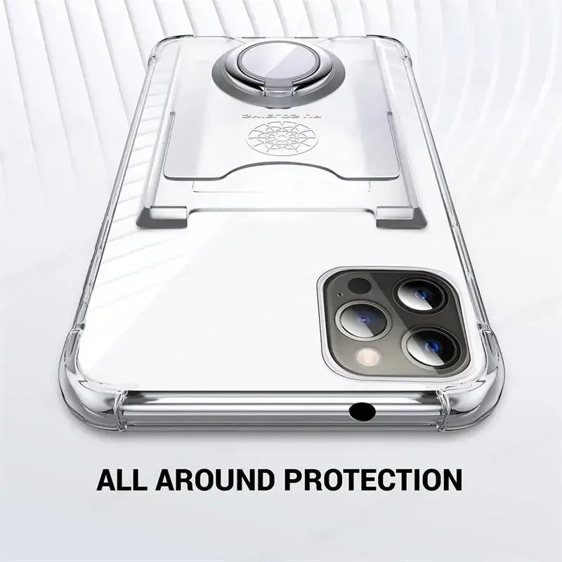 Funda transparente suave a prueba de golpes para Huawei P50 P40 Pura 70 Ultra, funda con soporte de anillo magnético con ranura para tarjetas y billetera para Mate 60 30 Pro - imagen 3