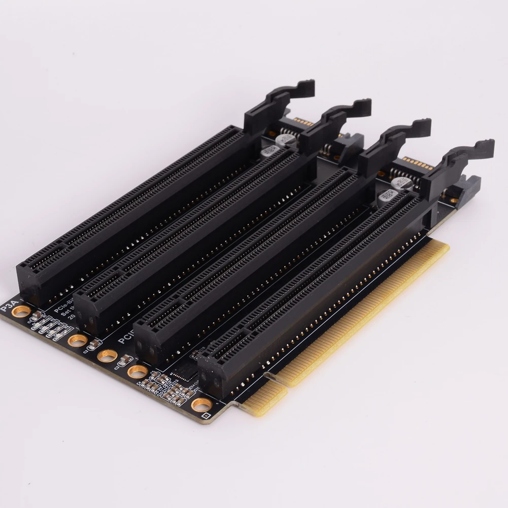Tarjeta de expansión PCIe-Bifurcación x16 a x4x4x4x4 PCI-E PCI-Express 3,0 x16 1 a 4 Gen3 tarjeta adaptadora puerto de alimentación SATA tarjeta dividida PC - imagen 5