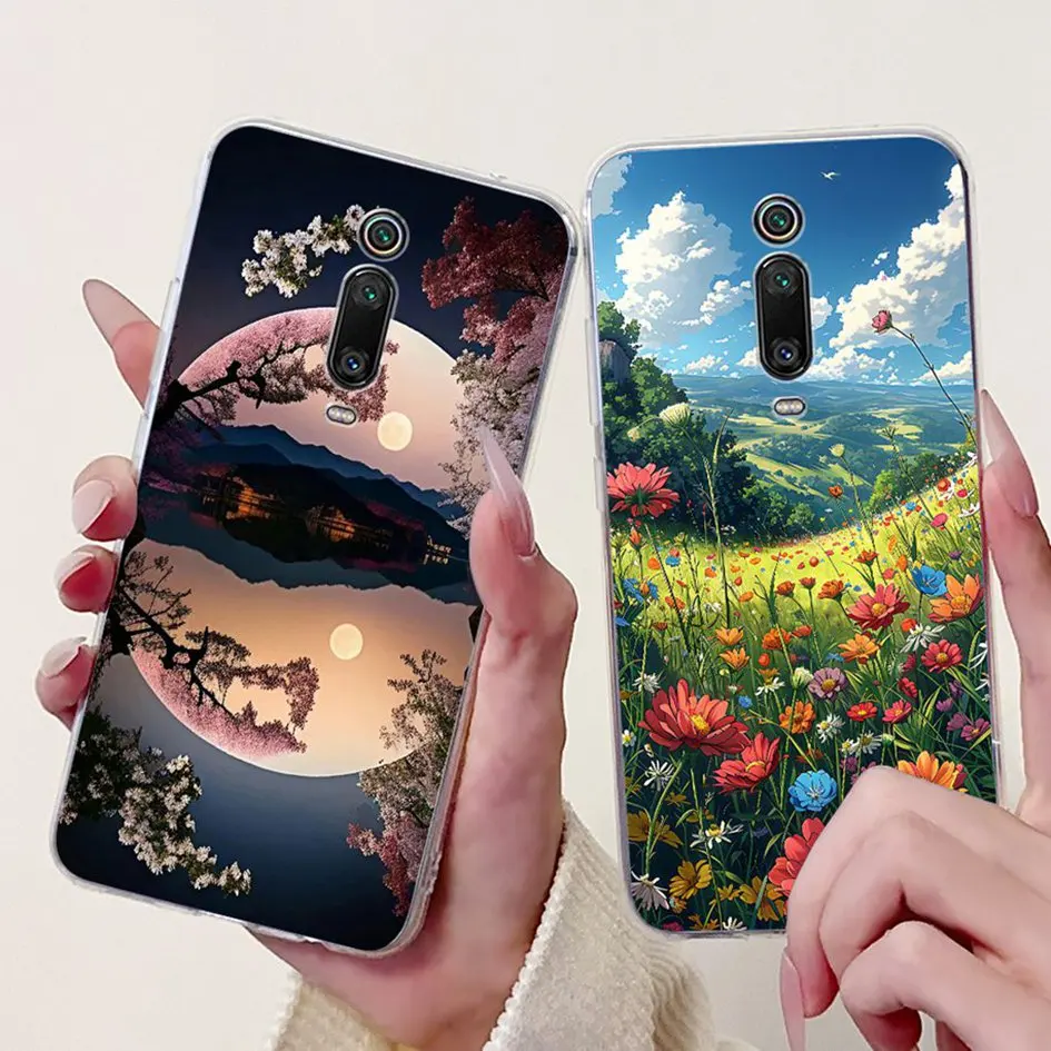 Para Xiaomi Mi 9T Funda moda flor Funda a prueba de golpes para Xiaomi Mi 9T Pro Redmi K20 Funda para RedmiK20 Pro Mi9T parachoques de silicona - imagen 2