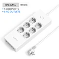 6AC 5USB White EU
