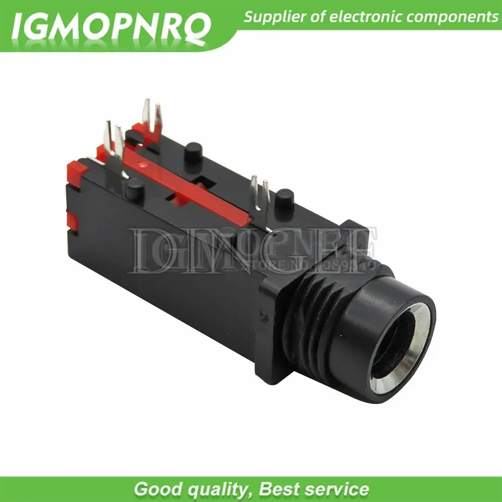 5 unids/lote PJ-309 conector de Audio de 6,35mm toma de Audio estéreo de 3 pines línea de soldadura de micrófono para enchufe de micrófono PJ309 - imagen 4