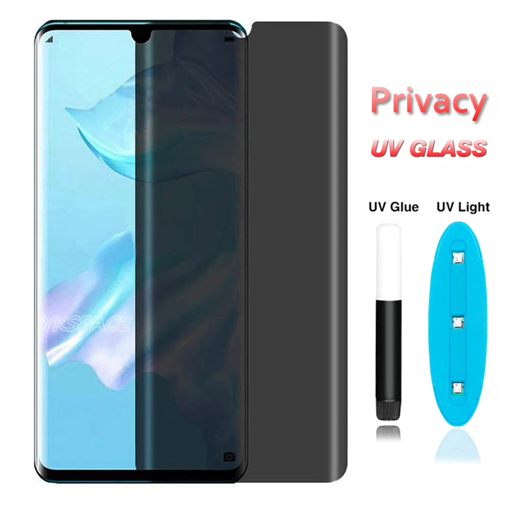 Protector de pantalla de privacidad antiespía, pegamento completo líquido UV para Huawei Nova 7 8 9 10 11 P30 P40 P50 P60 Pro, vidrio templado artístico - imagen 3