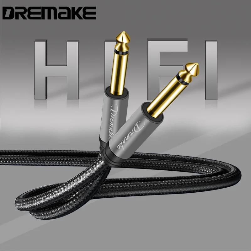 TS 6,35mm a 6,35mm Mono Amp Cable 1/4 ''TS Mono 6,35mm Jack macho a macho Cable de Audio para mezclador de guitarra con carcasa de aleación de Zinc - imagen 2