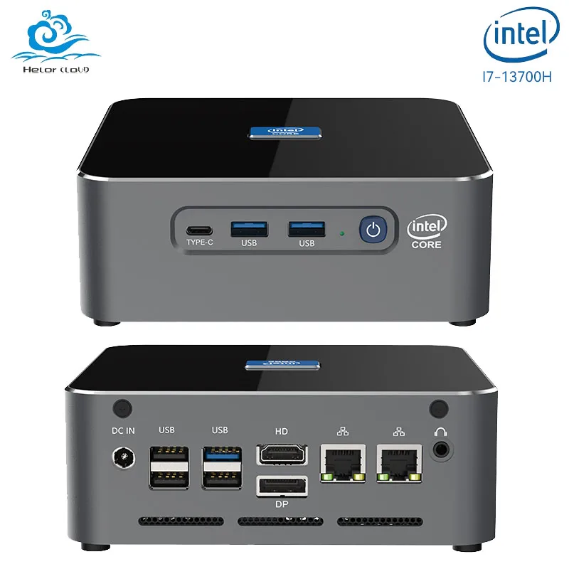 Inter Core i7-13700H Mini PC Barebone Kit 2xDDR5 RAM 2xM.2 NVME 1xHDMI Soporte Computadora Compta para Hogar/Oficina Windows11 Ready