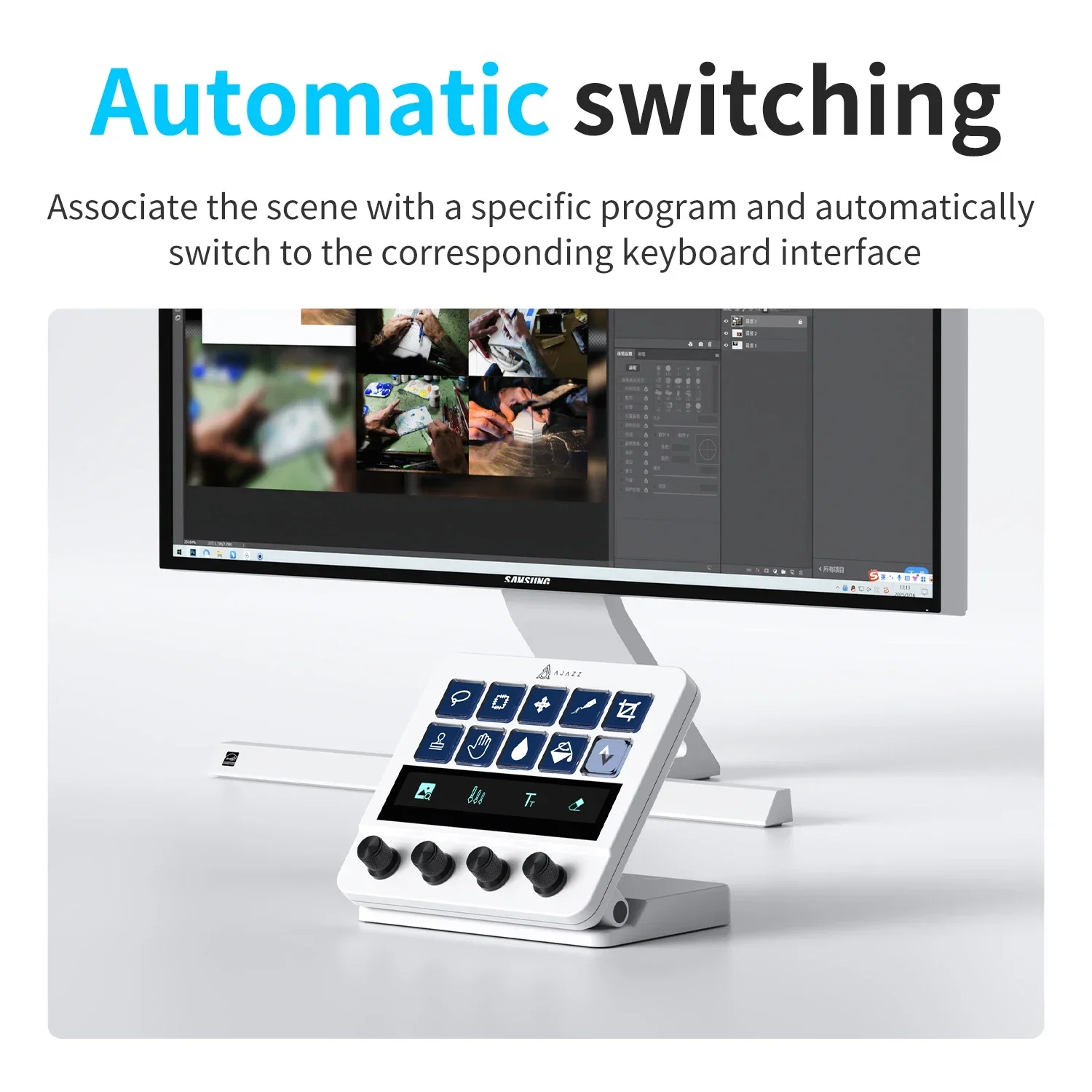 Ajazz AKP05E Teclado mecánico de escritorio USB Mini Macro teclado Multimedia multifunción StreamDock controlador de ordenador portátil Gaming - imagen 5