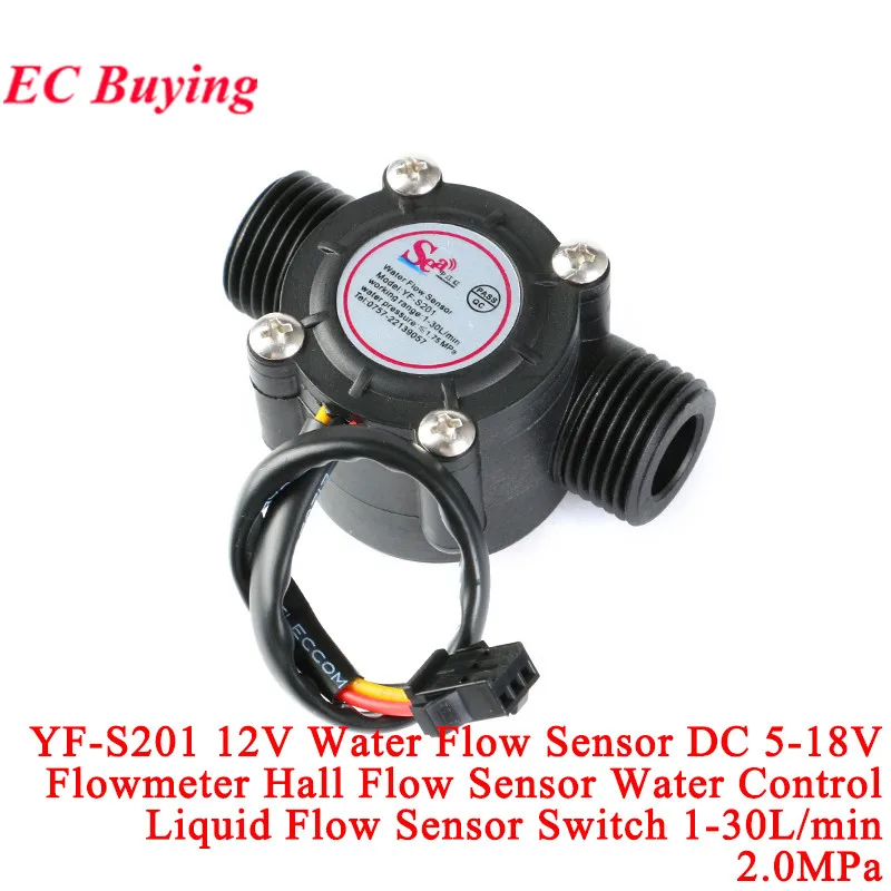 Sensor de flujo de agua 3Y, medidor de flujo, interruptor de flujo Hall, 4/6 puntos, G1/2/3/4, Control de agua 1-30L/min, 1,75MPa, 2.0MPa, YF-S201 S403 S201C - imagen 2