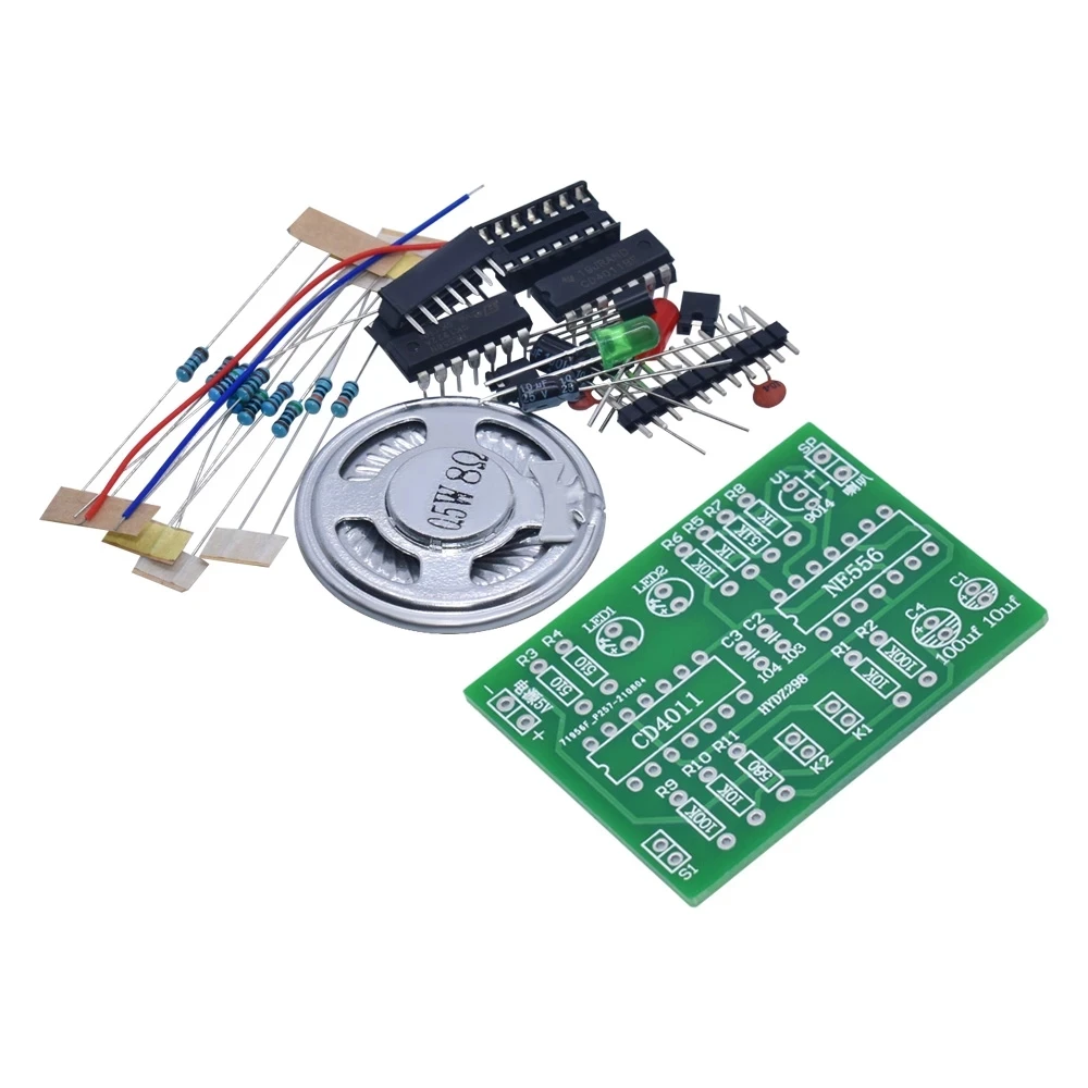 Kit de alarma antirrobo de doble vía, alarma de ambulancia 120, sonido, principio de estudiante, experimento, entrenamiento, placa de circuito CD4011, chip NE556 - imagen 4