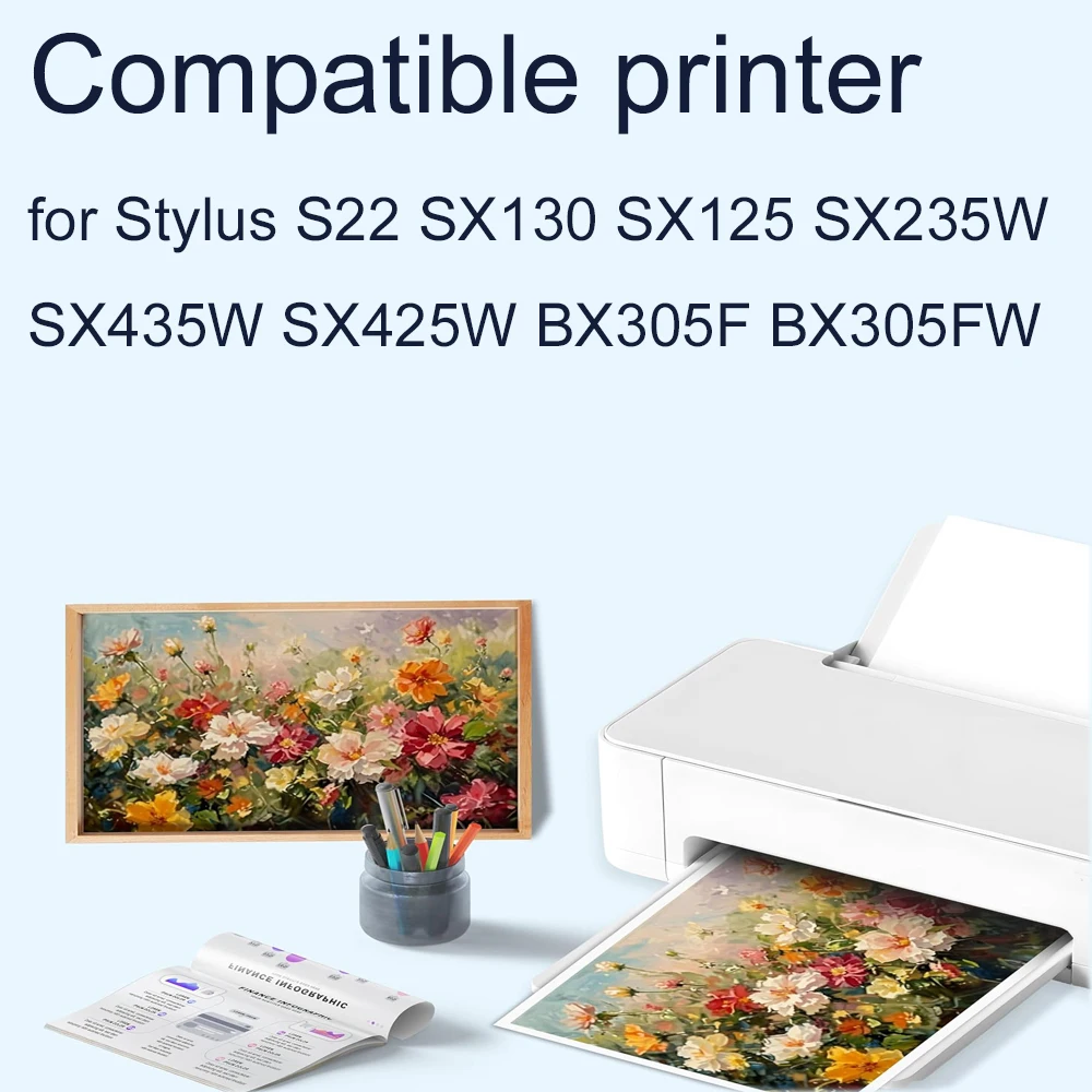 Cartucho de tinta Compatible T1281 T1282 T1283 T1284 para impresora Stylus S22 SX130 SX125 SX235W SX435W SX425W BX305F BX305FW - imagen 3