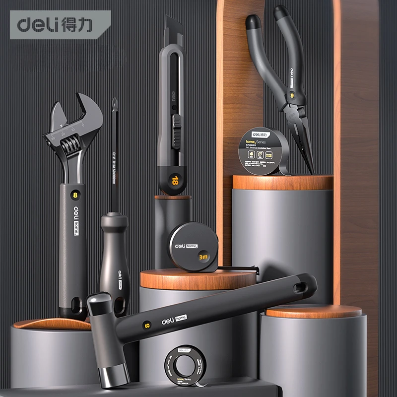 Deli-Juego de Herramientas para el hogar, conjunto de destornilladores, llaves de cinta, cuchillo de arte, correa de materia prima, novedad - imagen 2