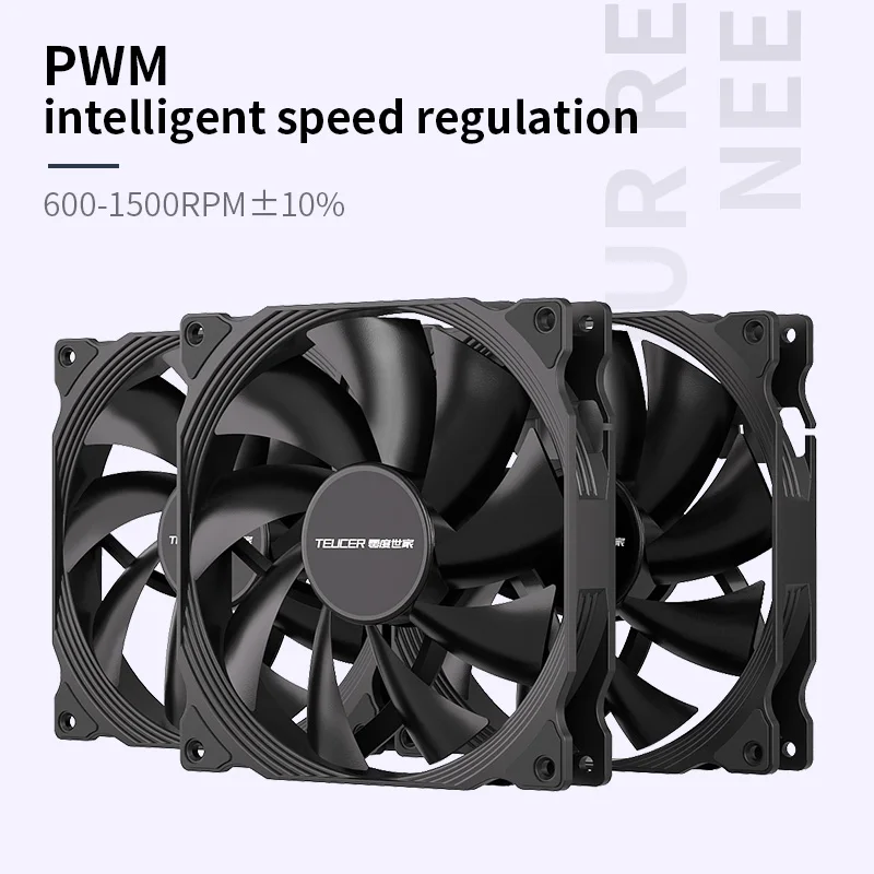 Teucer AF 14025 ventilador de refrigeración de caja de PC 12V 4 pines PWM MHDB rodamiento hidráulico blanco 14CM ventilador silencioso para ventilador de radiador de ordenador - imagen 2