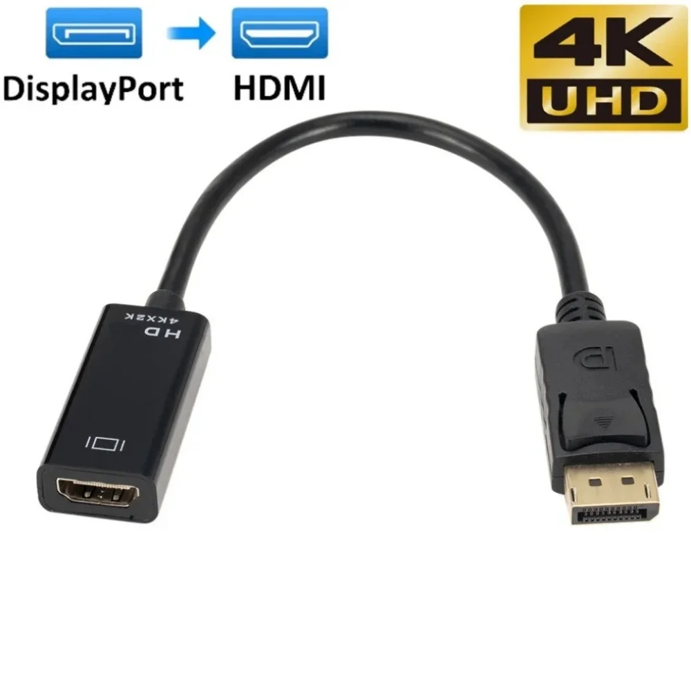 Adaptador de conector Compatible con hdmi 4K 1080P, puerto de visualización, adaptador de Cable de Audio y vídeo para ordenador portátil, tableta, Monitor, proyector de TV