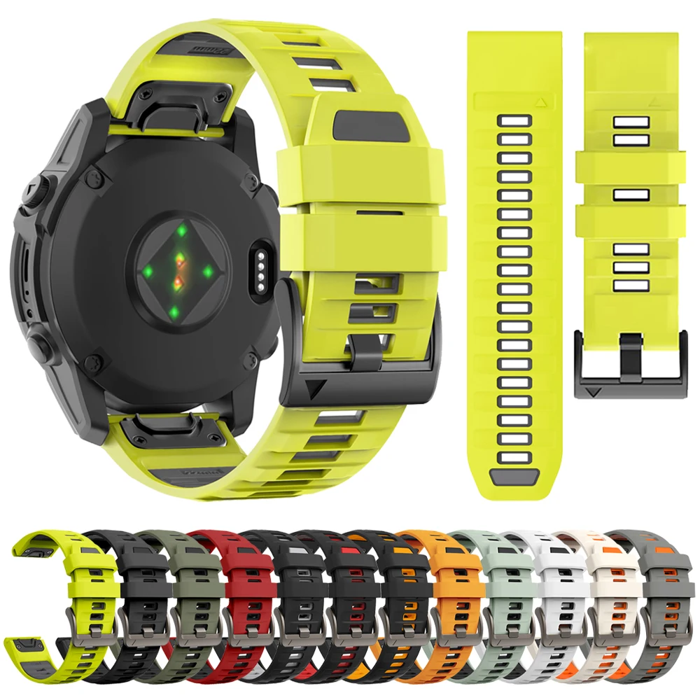 Correa de silicona QuickFit de 22 y 26mm para Garmin Fenix 8 51MM E 47MM 7X 7 6X Epix Pro Instinct 3 2X Forerunner 970 965 955 - imagen 2