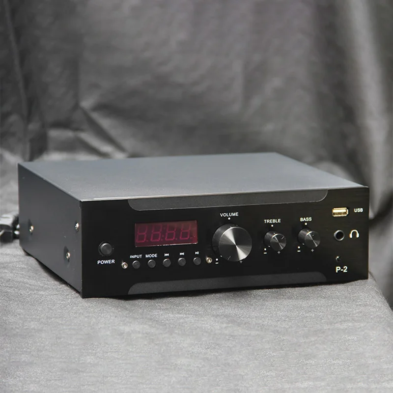 Amplificador estéreo de alta potencia 120Wx2, amplificador Bluetooth 5,2, amplificadores de auriculares de 8ohm, sistema de sonido USB/AUX/óptico para cine en casa DJ