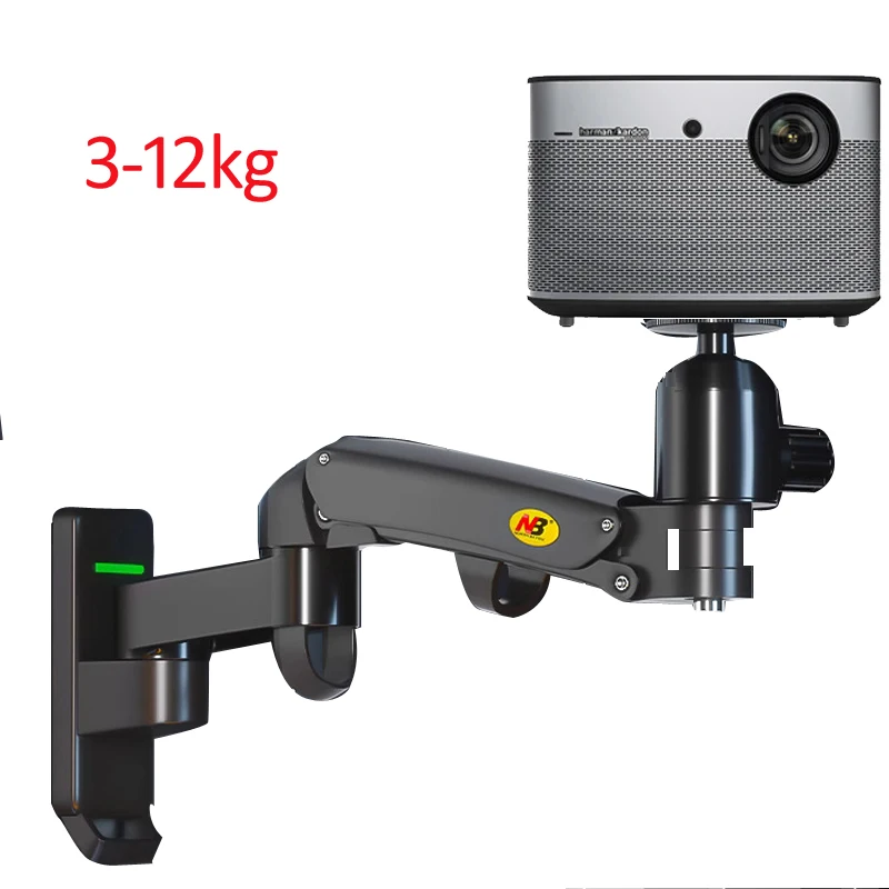 DL-F15PR Soporte Universal Proyector Montaje Pared Resorte Gas Movimiento Completo 3-12kg Mini Soporte Proyector Pequeño Tornillo 6mm - Vista principal del producto