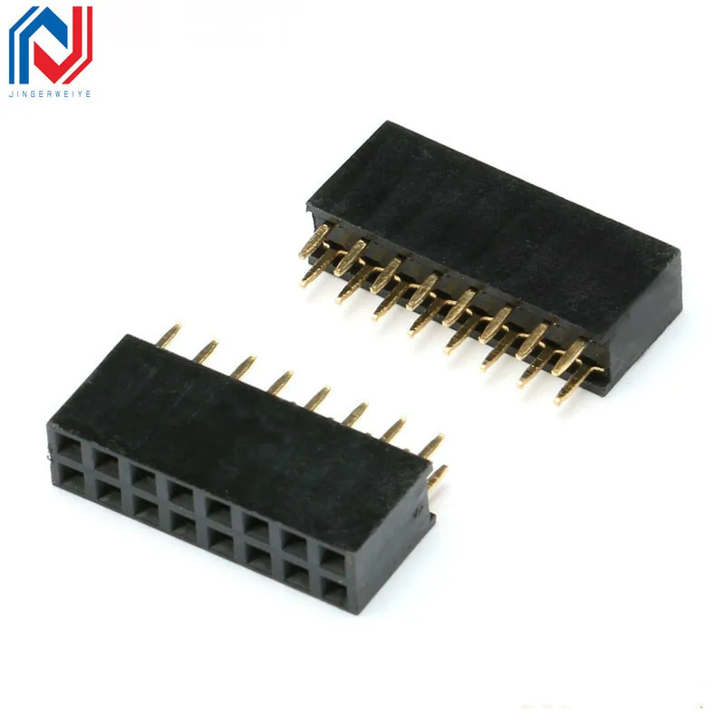 10 Uds 2,54mm 2x2/3/4/5/6/8/10/12/16/20/40 Pin hembra recta doble fila Pin encabezado tira conector PCB - imagen 2
