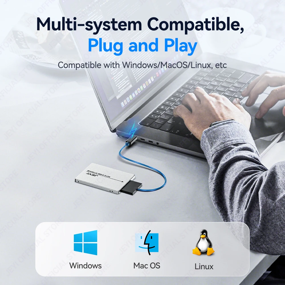 JEYI M.2 NGFF a SATA 3,0 carcasa de disco duro 6Gbps de alta velocidad compatible con hasta 2TB móvil portátil compatible con SSD 2230/42/60/80 - imagen 5