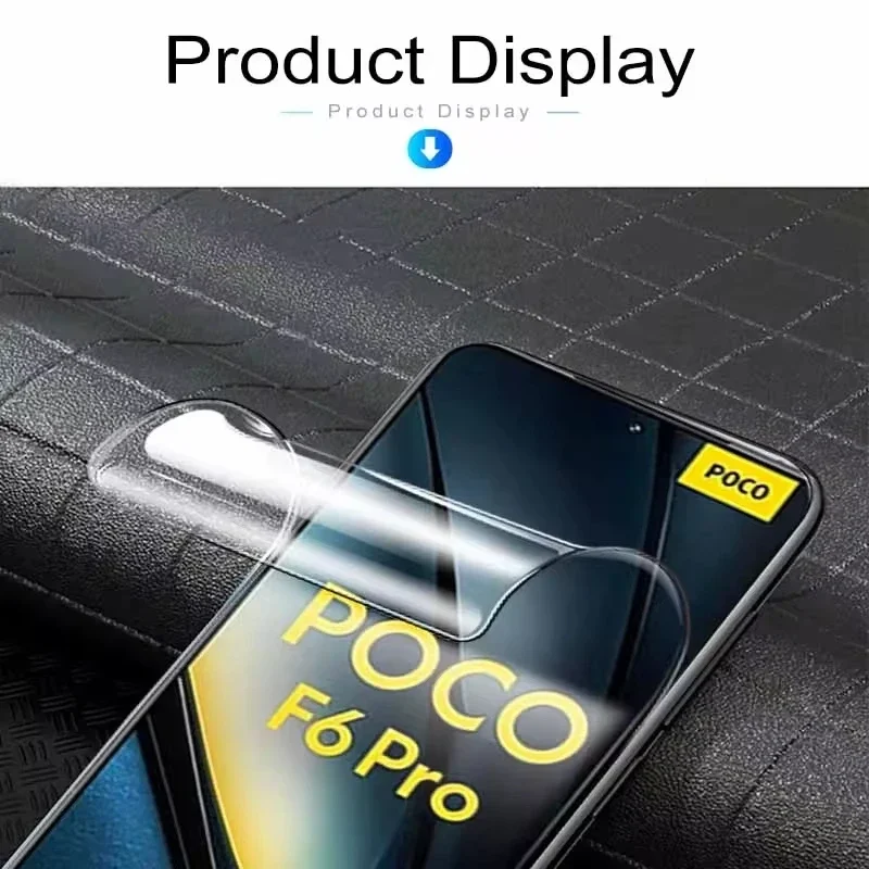 Película de hidrogel 8 en 1 para Xiaomi POCO F6 X6 M6 M5S C65 C40 F2 F3 F4 M3 M4 M5 X3 NFC X4 GT X5 F5 F6 Pro 5G 4G protectores de lentes de pantalla - imagen 3