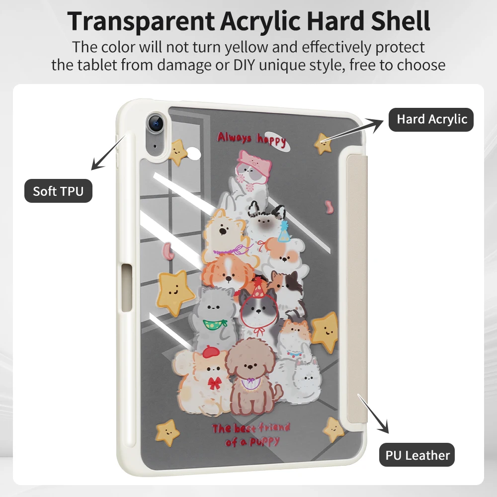 Para funda de ipad 11.a A16 10.a generación pro 11 10,2 7 8 9a funda Air 7 6 4 5 10,9 13in 11 12,9 M2 M3 M4 M5 mini 6 7 dibujos animados bonitos - imagen 4