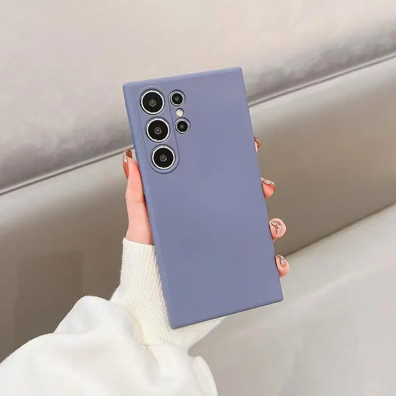 Funda de teléfono de silicona líquida cuadrada de lujo para Samsung Galaxy S25 S24 S23 S22 S21 S20 FE S 25 Ultra 24 Plus cubierta a prueba de golpes - imagen 4