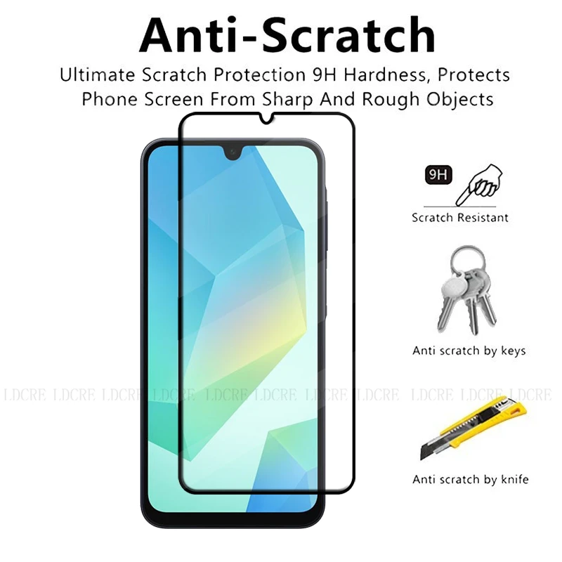 4 Uds para Samsung A16 vidrio Samsung Galaxy A16 vidrio templado 9H HD cubierta protectora completa pegamento para Protector de pantalla Samsung A16 - imagen 4