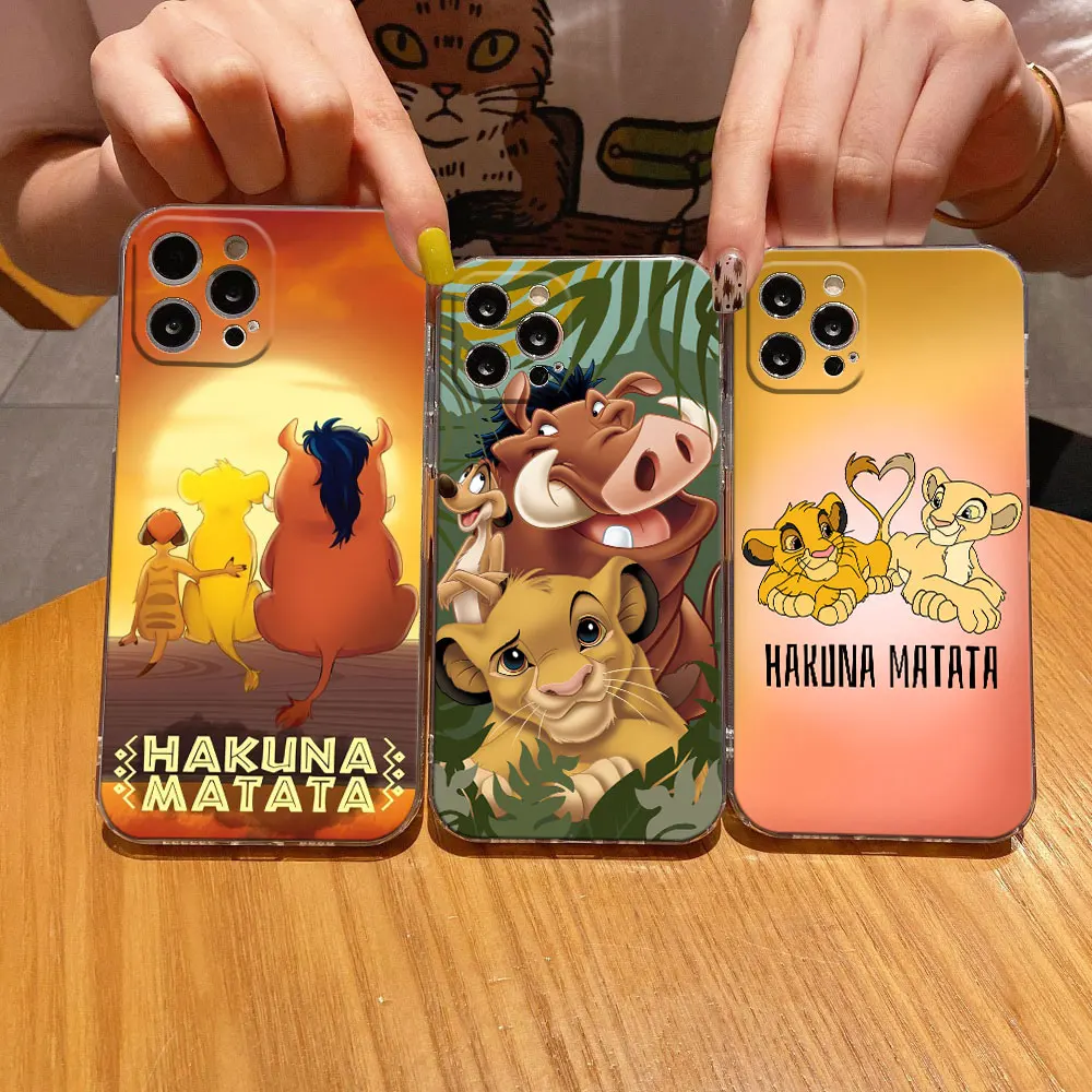 Funda de teléfono transparente The Lion King HAKUNA MATATA, carcasa suave y transparente para iPhone 11, 15, 14 Pro Max, 12, 13 Mini, 16 Pro Plus, XS, 8 - imagen 2