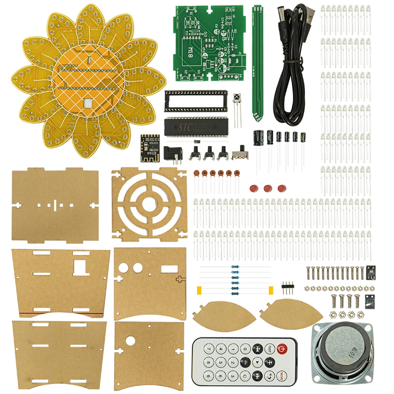 Kit LED de sonido Bluetooth de girasol, modo de animación, espectro de música, diversión creativa, piezas de producción electrónica DIY - imagen 4