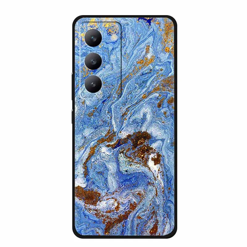 Para Redmi 15 4G funda de teléfono de silicona suave pintada de Mica para Xiaomi Redmi15 4G parachoques TPU Coque cubierta texturizada de arena movediza dorada - imagen 4