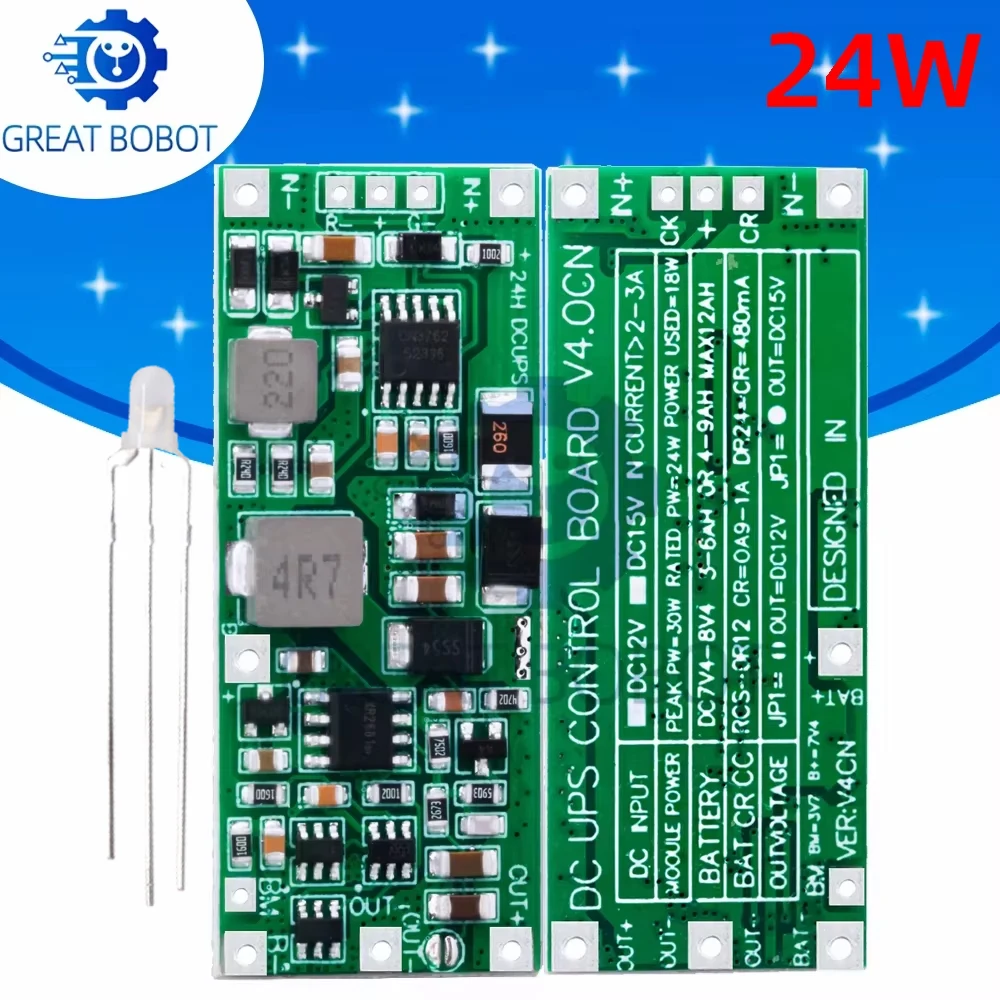 Módulo de fuente de alimentación UPS 2S DC 12V/15V 24W 1A Placa de Control de energía ininterrumpida 2S V4.0CN Módulo de protección de aumento de carga