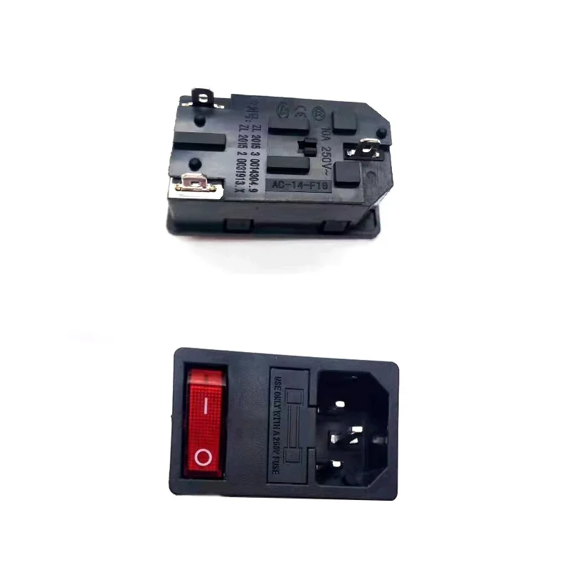 10A 250V LED rojo KCD3 interruptor basculante 3 pines lEC320 C14 módulo de entrada de CA montado en Panel conector de toma de corriente - imagen 5