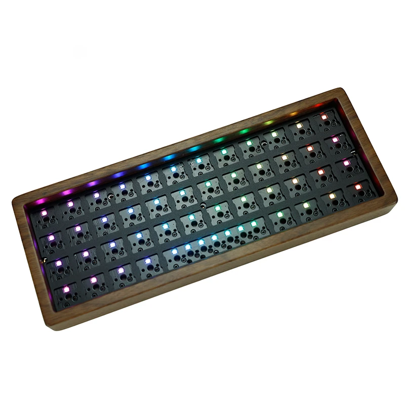 ECHOME-Teclado mecánico de madera 40% con cable tipo C, Junta RGB de intercambio en caliente, Mini Kit de teclado personalizado para Juegos de oficina, compatible con QMK VIA - imagen 2