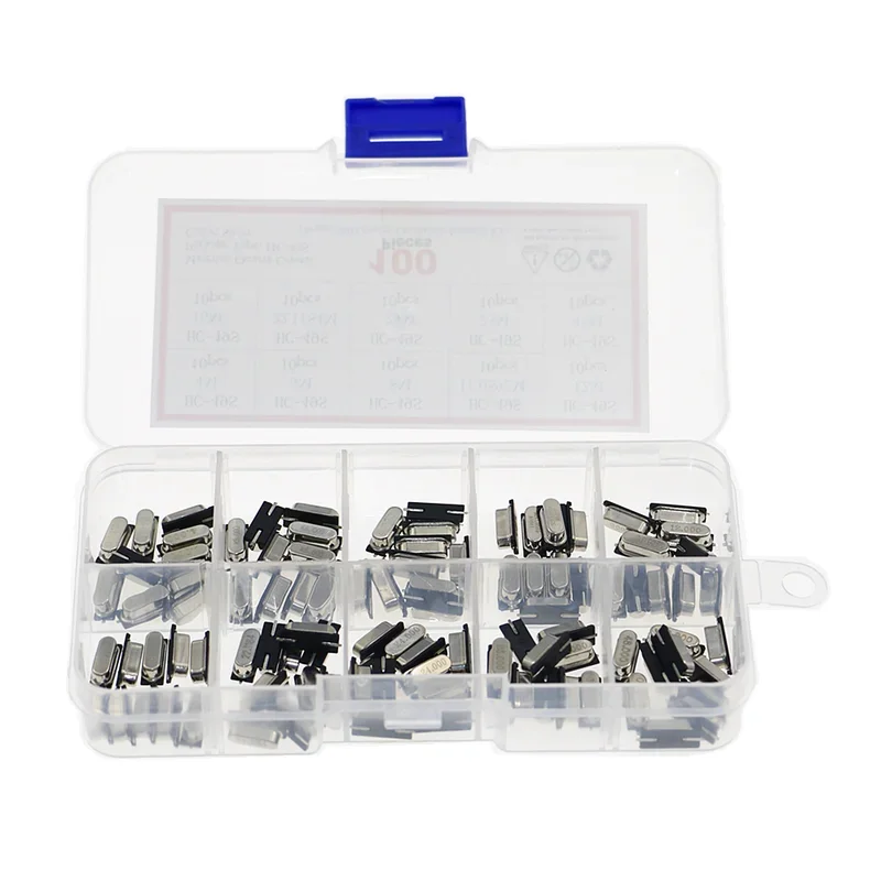 Kit de oscilador SMD con resonador de cuarzo HC-49S de 10 valores, 4MHz, 6MHz, 8MHz, 12MHz, 16MHz, 24MHz, 25MHz, 48MHz, 2 pines, conjunto electrónico