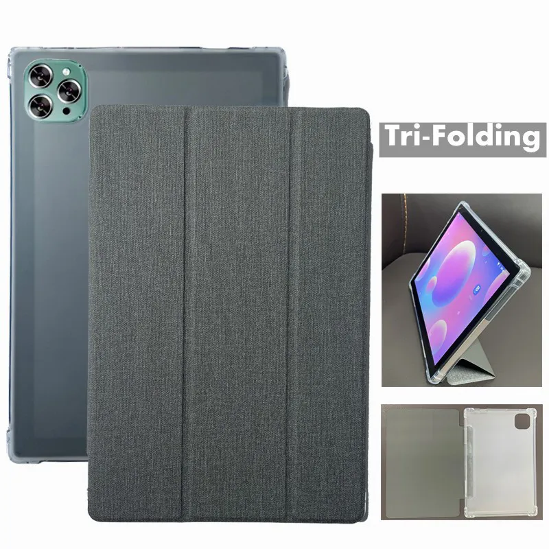 Funda de cuero inteligente para BMAX Tab i11 Plus, funda para tableta PC de 10,1 pulgadas para BMAX Tab i14 Plus, carcasa trasera transparente de TPU suave