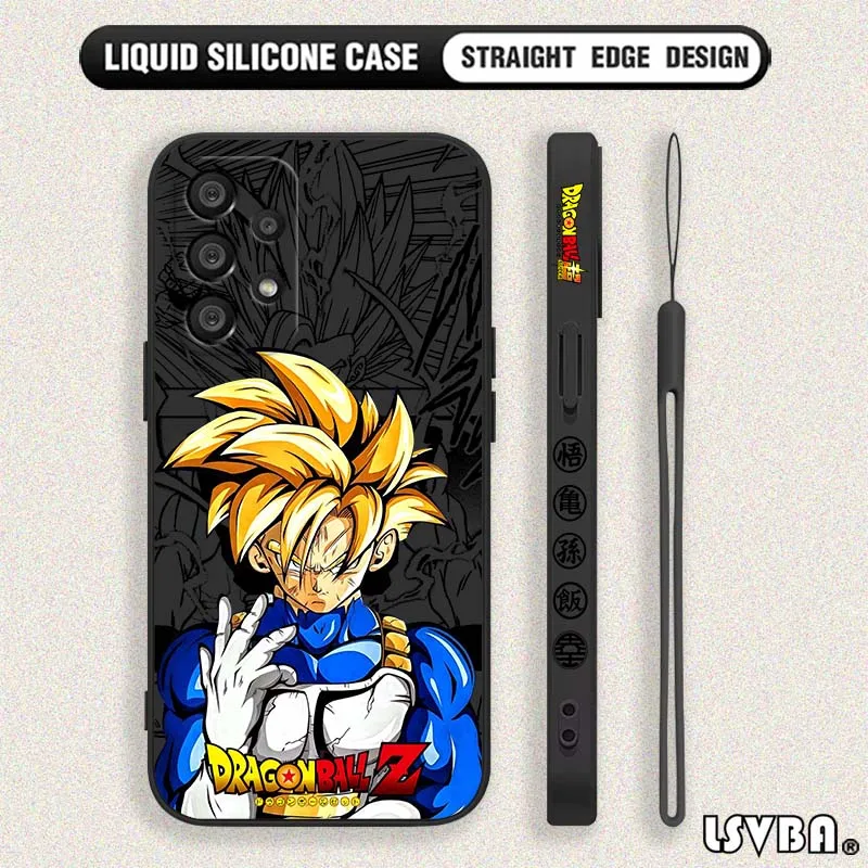 Funda artística d-dragon Balls Saiyan para Samsung Galaxy A71 A55 A54 A53 A51 A50 A40 A15 A14 A06 5G, funda de teléfono con cuerda izquierda líquida - imagen 3