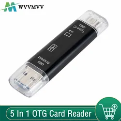 Lector USB-C OTG 5 en 1 para Tarjetas SD y TF – Alta Velocidad