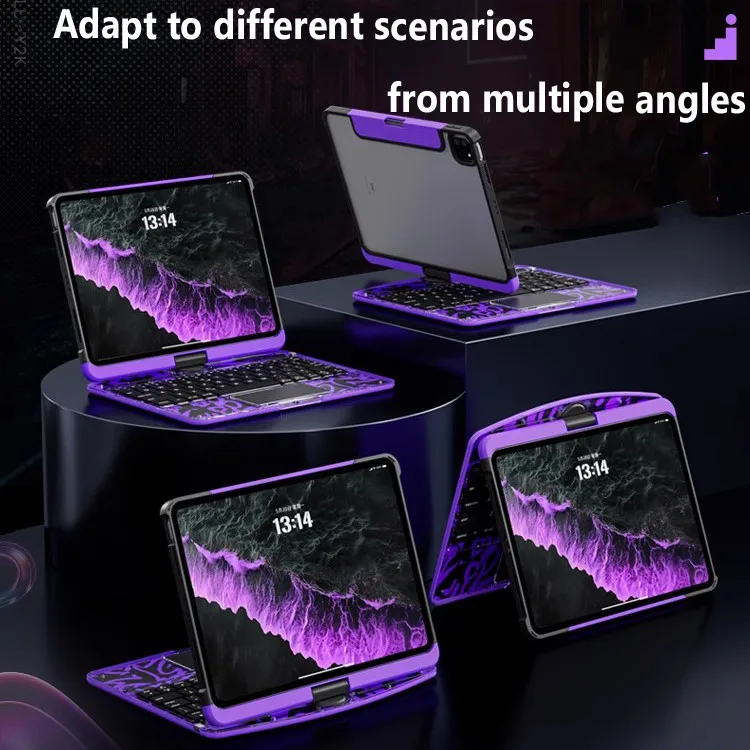 Funda con teclado con panel táctil para IPad 11. a generación A16 2025 7a 8a 9a generación 10,2 Pro11 Air5 Air4 10,9 Air6 10.9 funda retroiluminada con Bluetooth - imagen 4