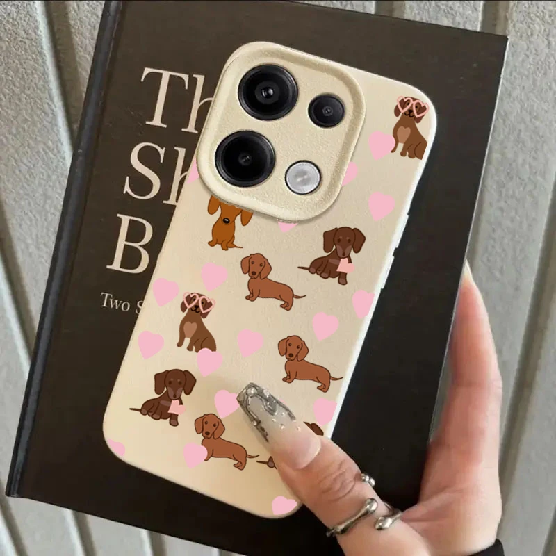 Funda de teléfono con diseño de oso salchicha para Xiaomi Redmi 15C 14C 13C 4G Redmi Note 14 13 12 11 Pro Plus 5G, funda suave de TPU a prueba de golpes - imagen 3