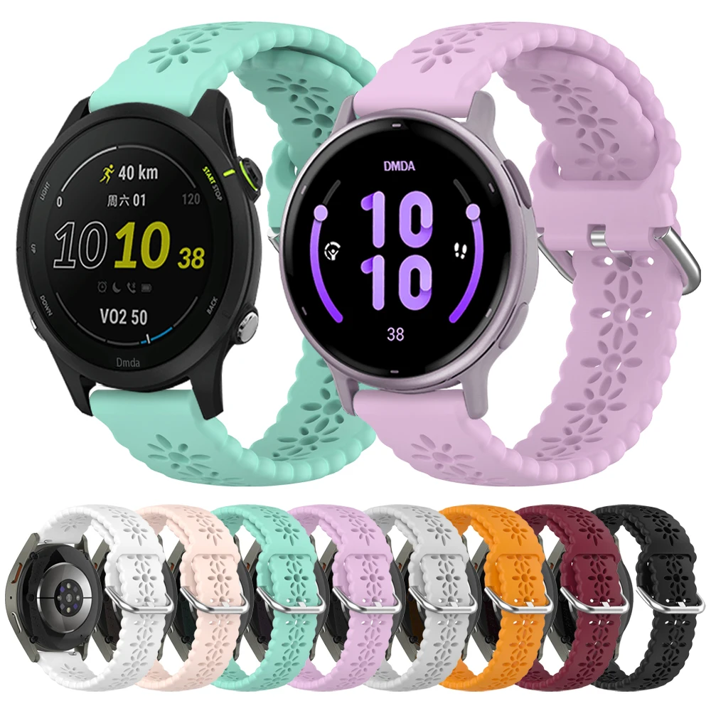 Correa de silicona de 20mm y 22mm para Garmin Forerunner 255 265 245 165 Band Garmin Vivoactive 5 Venu 3 2 sq, accesorios deportivos
