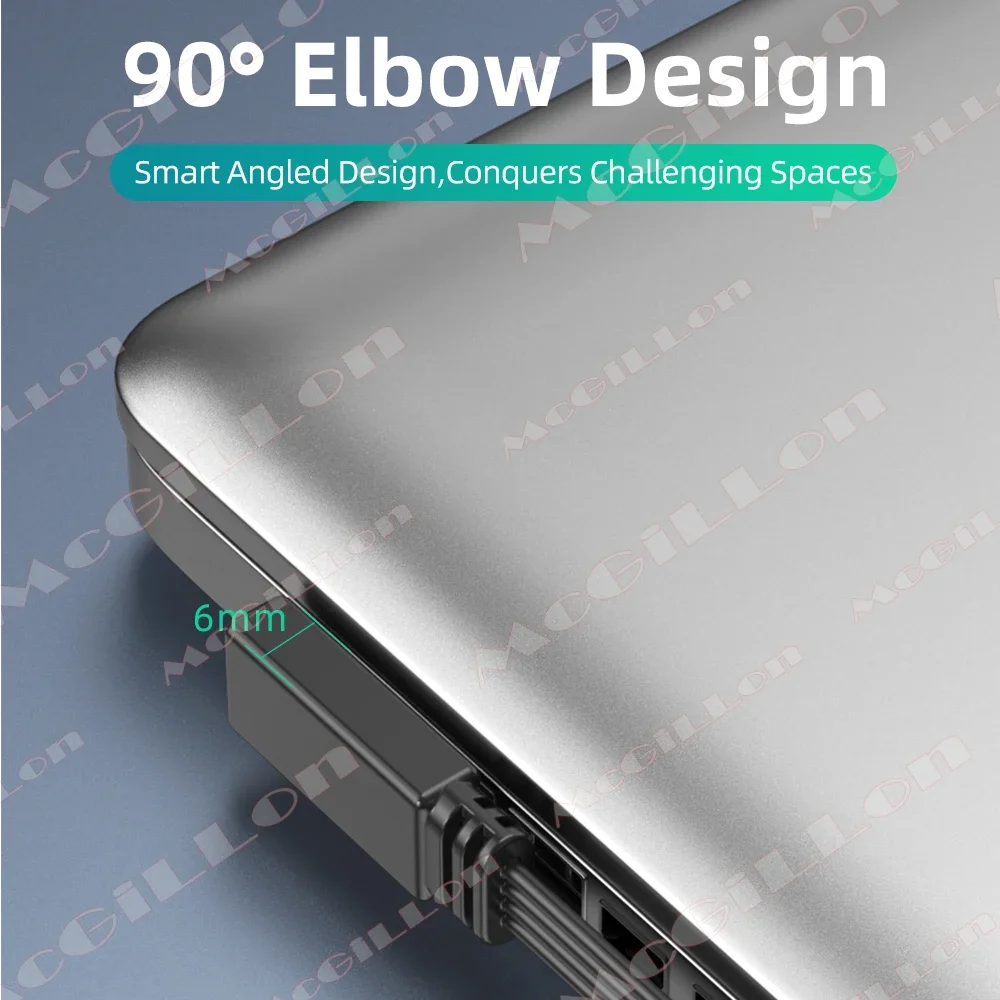 Cable plano flexible, recto, arriba, abajo, izquierdo y derecho, ángulo de 90 grados, USB macho a tipo C macho, Cable de carga y datos, 10CM, 30CM, 50CM - imagen 4